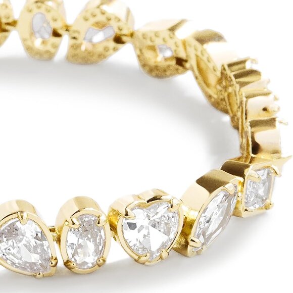 14K Gold Filled Tennis Bracelet for Women Oval Stone Cut Hypoallergenic Gift - Picture 2 of 8